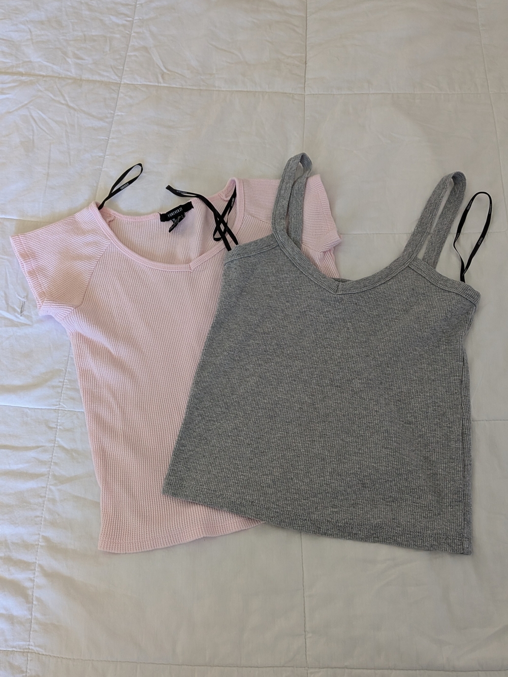 Forever 21 Light Pink Ribbed Short Sleeve Top Bundle. Size (S)